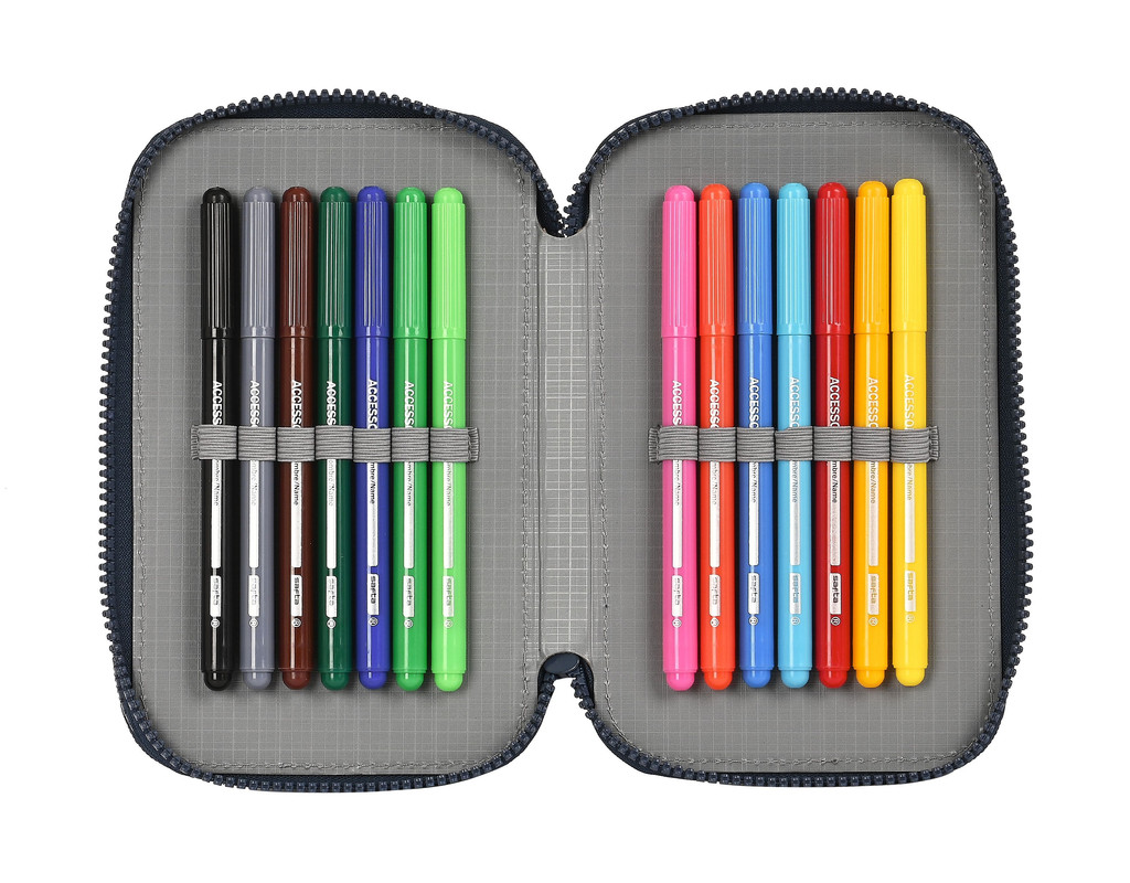 PLUMIER DOBLE PQÑO 28 pcs EL NIÑO "BAHIA" 12,5X19,5X4