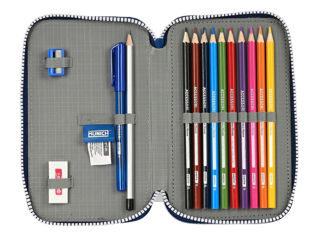PLUMIER DOBLE PQÑO 28 pcs MUNICH "COLLEGE" 12,5X19,5X4