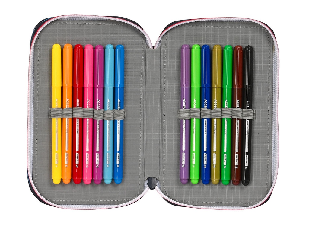 PLUMIER DOBLE PQÑO 28 pcs BENETTON "SIXTIES" 12,5X19,5X4