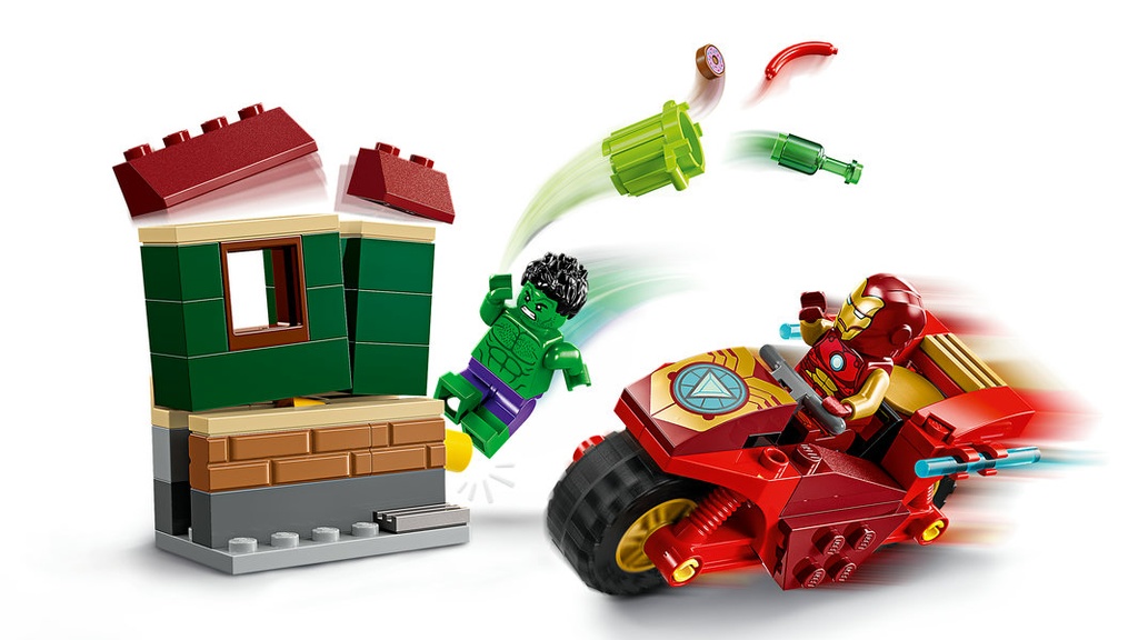 Iron Man con Moto y Hulk  LE76287