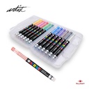 ESTUCHE MALETIN ACRILICOS REAL BRUSH ,12 COLORES