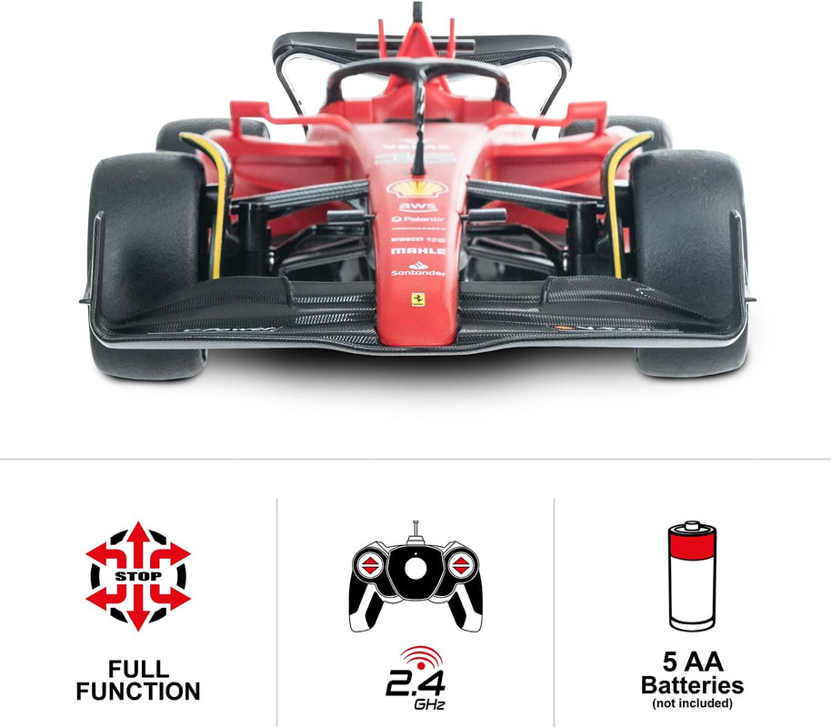 Mondo Motors - Ferrari F1-75 - Coche de Fórmula 1 radiocontrolado - Escala 1:18-2,4 GHz - Rojo - 63742