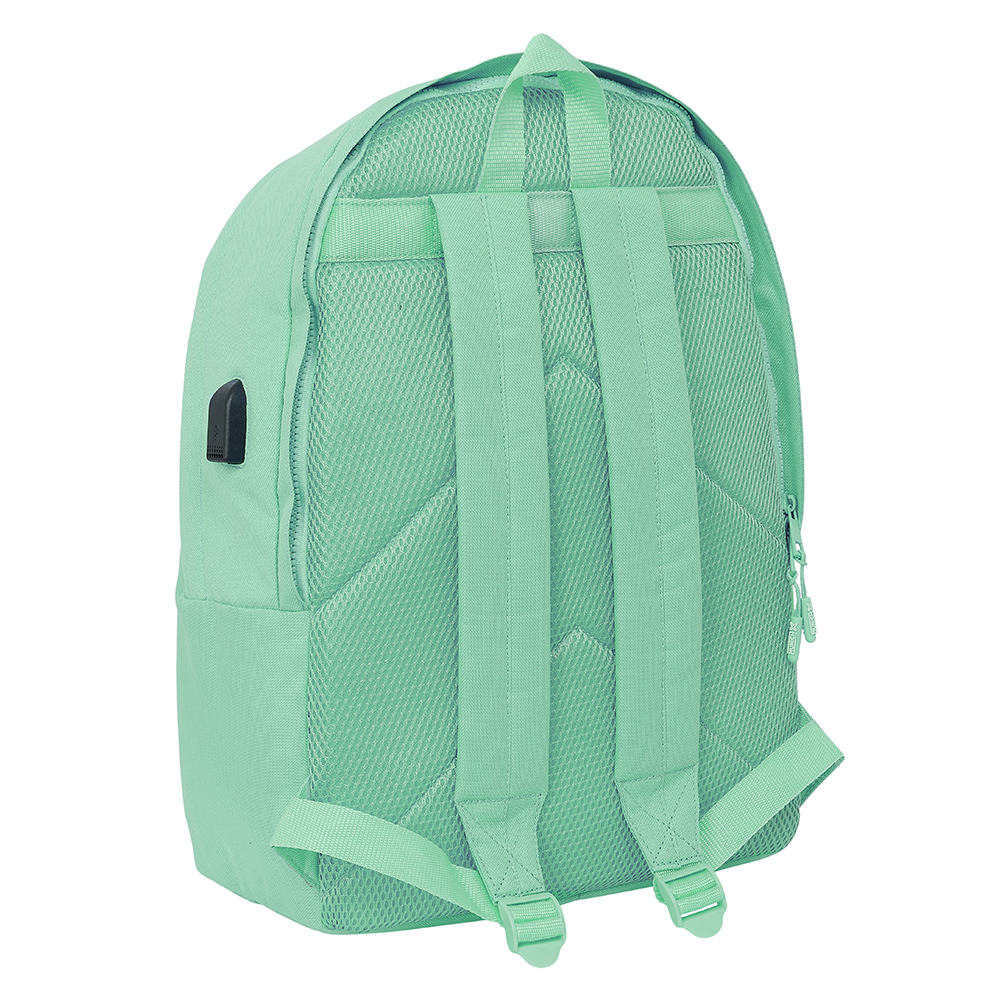 MOCHILA DOBLE PARA PORTATIL 15,6"+USB MUNICH BASICOS "TURQUESA" safta642408820