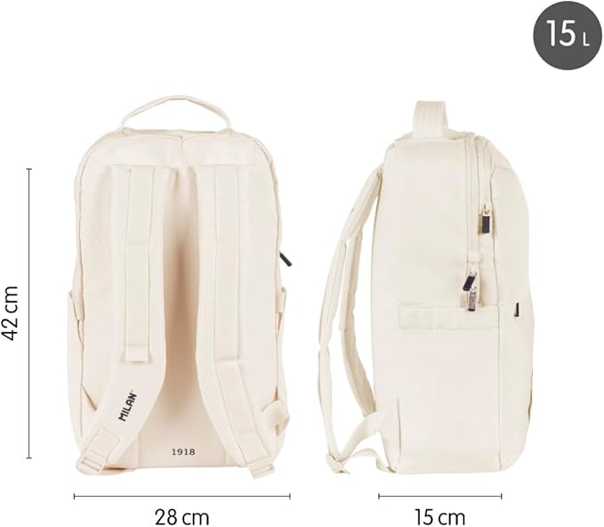 Mochila escolar cierre bloqueable 15l, 430 since 1918 beig