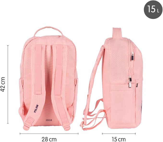 Mochila escolar cierre bloqueable 15l, 430 since 1918 rosa