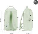 Mochila escolar cierre bloqueable 15l, 430 since 1918 verde