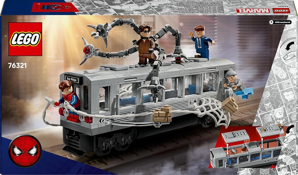 Spider-Man vs. Doc Ock: Escena del Tren Subterráneo LEGO 76321
