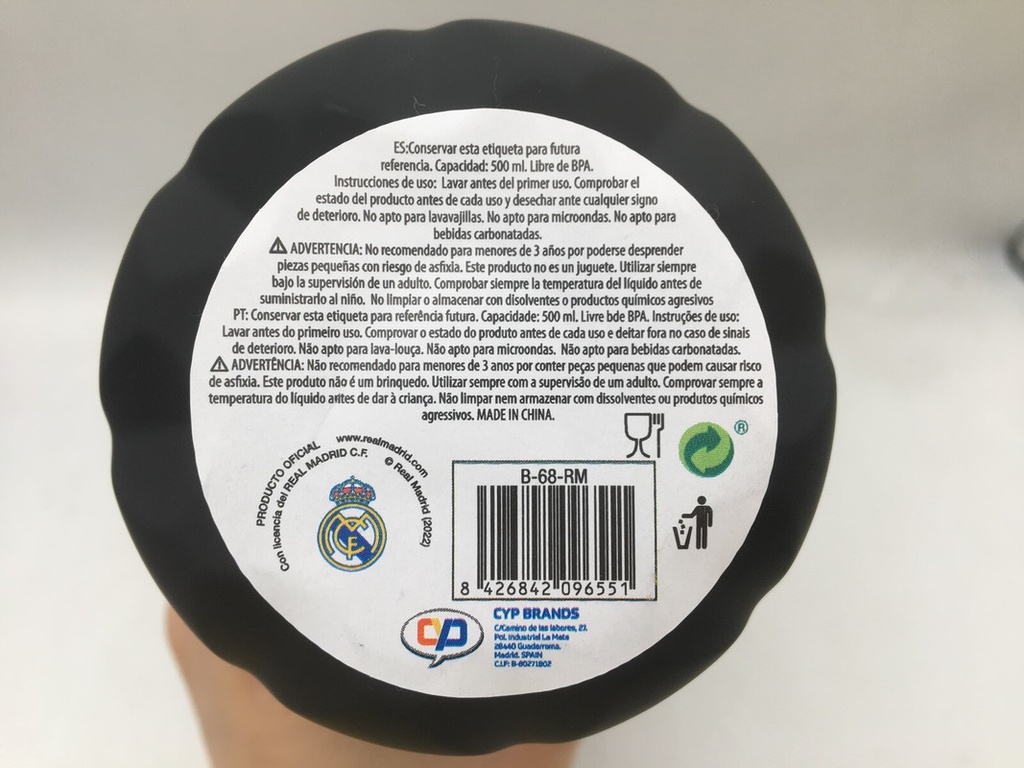 Real Madrid Botella de Acero de Doble Pared 500 ml