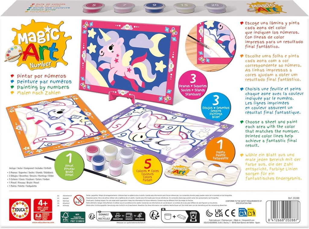 NUMBER ART +4 UNICORNIOS FSC EDUCA 20288
