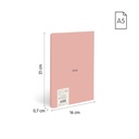 Libreta A5 encolada, papel LISO, 48 hojas de 95 gr/m², colección 430 since 1918, ROSA
