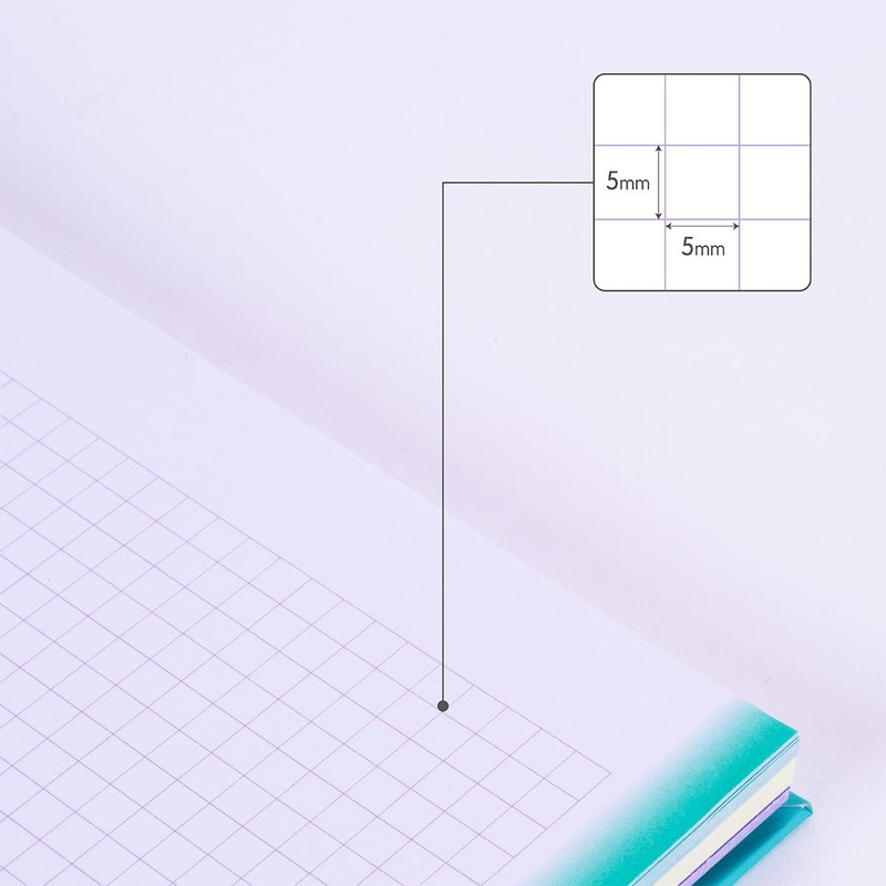 Cuaderno A4 con espiral y tapa dura, papel cuadriculado, 90 hojas de 95gr/m², colección Sunset MILAN