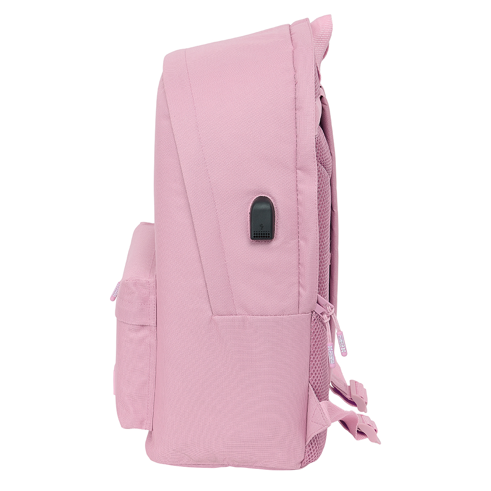 MOCHILA DOBLE PARA PORTATIL 15,6"+USB MUNICH BASICOS "ROSA"