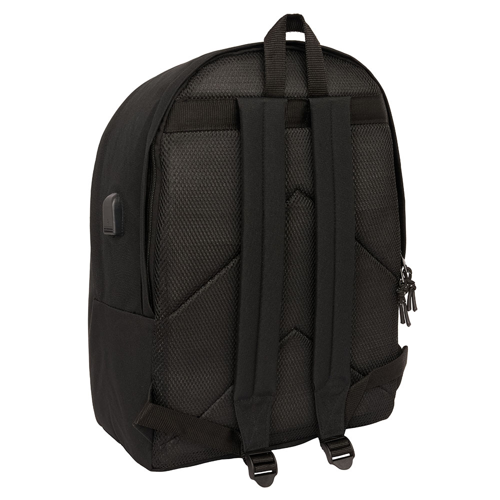 MOCHILA DOBLE PARA PORTATIL 15,6"+USB F.C.BARCELONA CHICA NEGRO