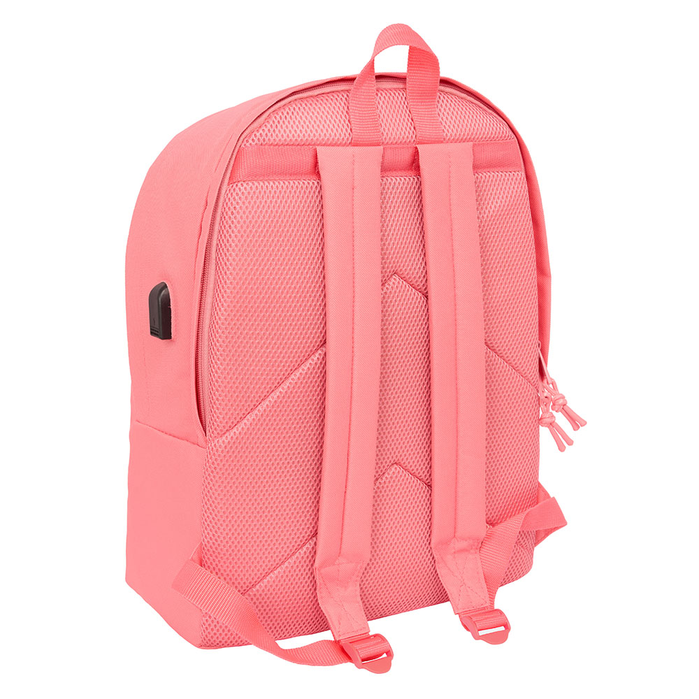 MOCHILA DOBLE PARA PORTATIL 15,6"+USB F.C.BARCELONA CHICA CORAL