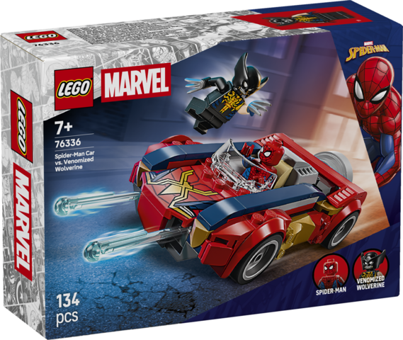 Coche de Spider-Man vs. Lobezno Venomizado 76336