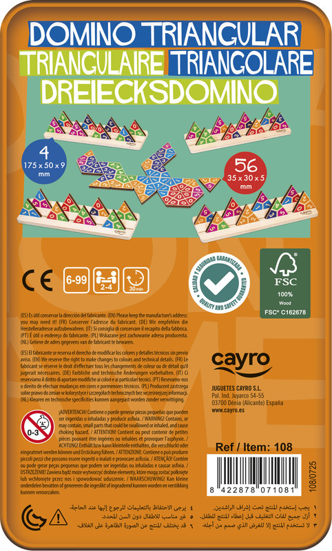 DOMINÓ TRIANGULAR TRAVEL METAL BOX "FSC 100º