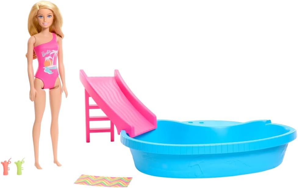 MUÑECA BARBIE RUBIA CON PISCINA HRJ74 MATTEL
