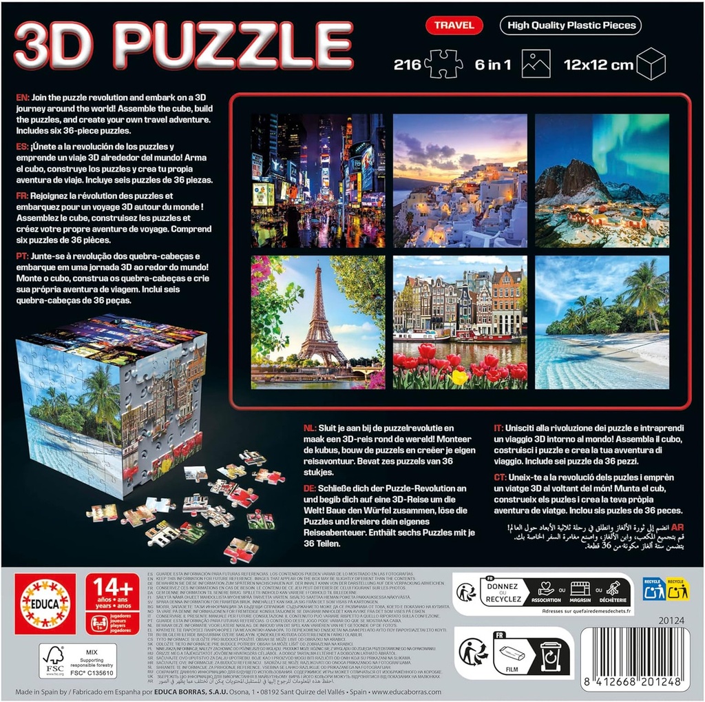3D PUZZLE TRAVEL FSC(R)  EDUCA 20124