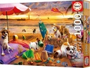 PUZZLE 1000 PERROS JUGANDO PLAYA FS EDUCA 20312
