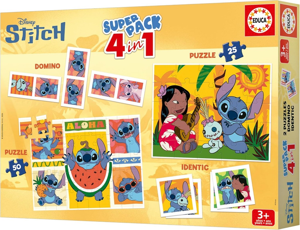 JUEGO SUPERPACK 4in1 STITCH FSC  EDUCA 20474