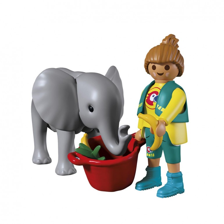 Zoo: Elefante bebé y cuidadora PLAYMOBIL 72092