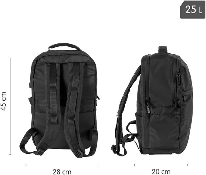 Mochila 5 cremalleras (25L) colección Shadow negro