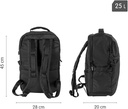 Mochila 5 cremalleras (25L) colección Shadow negro