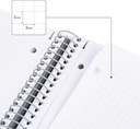 Cuaderno A4 con espiral y tapa dura, papel cuadriculado, 80 hojas de 95g/m², colección Shadow gris