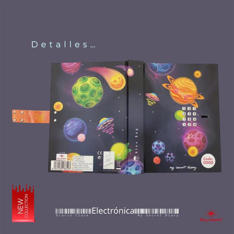 DIARIO CON CLAVE SPACE SKY