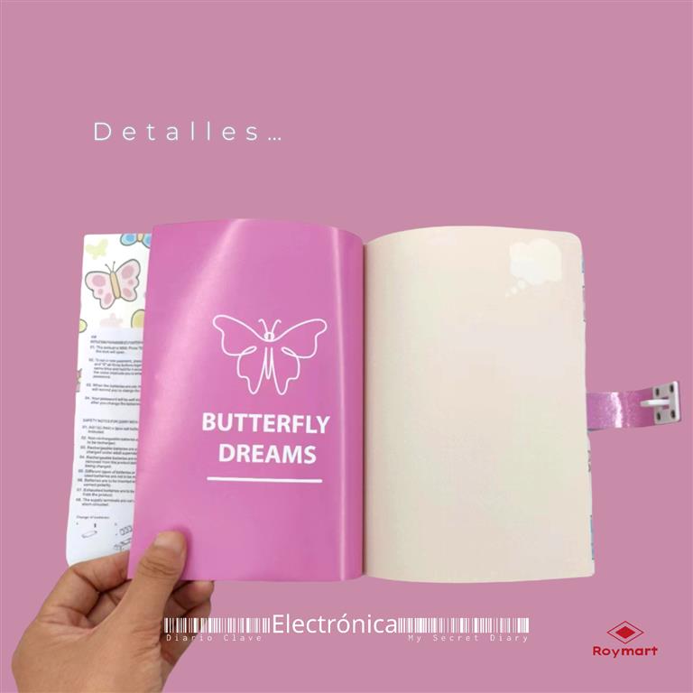 DIARIO CON CLAVE BUTTERFLY DRE