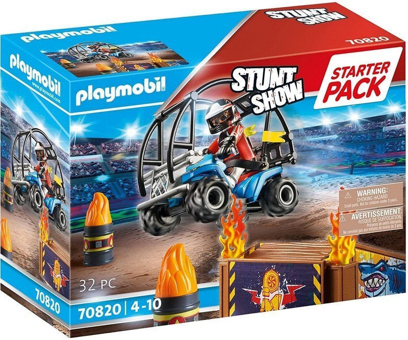 Starter Pack Stuntshow Quad con Rampa de Fuego PLAYMOBIL 70820