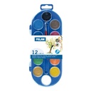 Estuche 12 pastillas acuarelas Ø30 mm con pincel