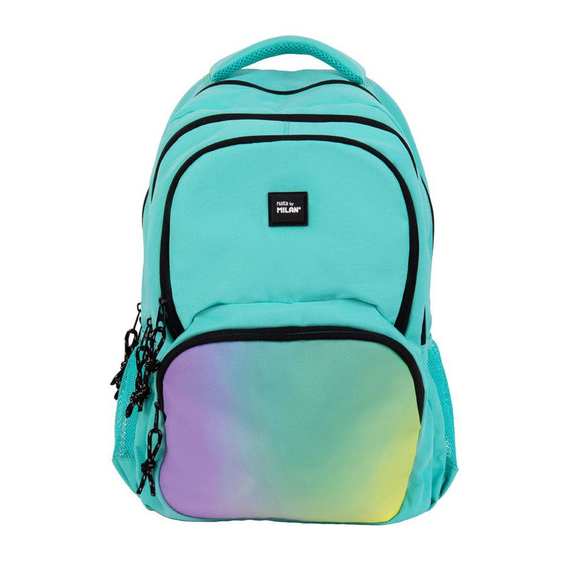 Mochila escolar 4 cremalleras (25 L) serie Sunset, verde milan 624604SN1GR 16x46x3cm
