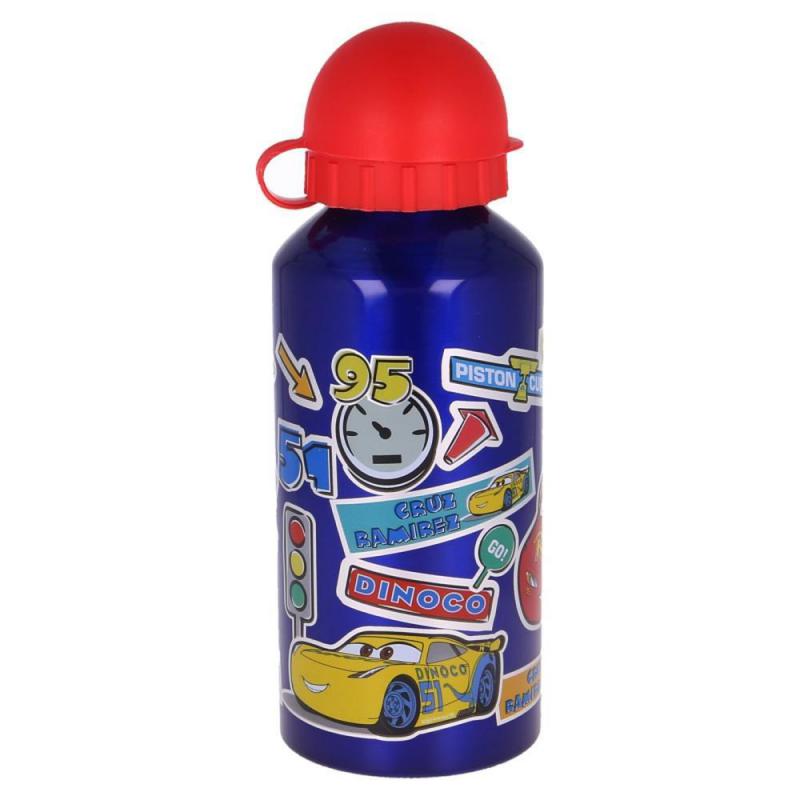 STOR BOTELLA ALUMINIO PEQUEÑA 400 ML CARS STICKERS