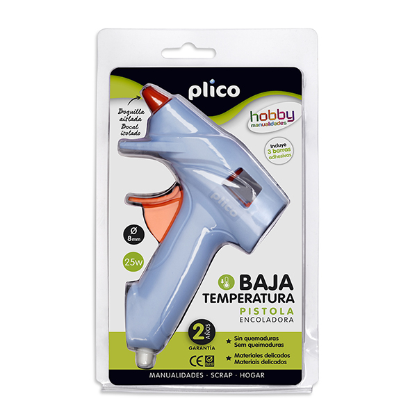 Pistola Termofusible MINI, 25 W Baja Temperatura PLICO  1650