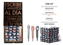 ESTUCHE DIARIO CON CANDADO Y BOLI A JUEGO CDB-147