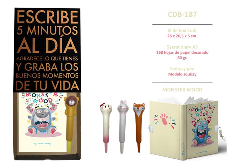 ESTUCHE DIARIO CON CANDADO Y BOLI A JUEGO CDB-187