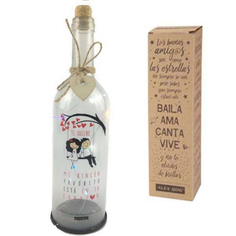 BOTELLA CON LUCES LED,MI RINCON 