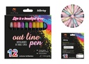 SET 12 ROTULADORES OUTLINER BICOLOR NEON PASTEL