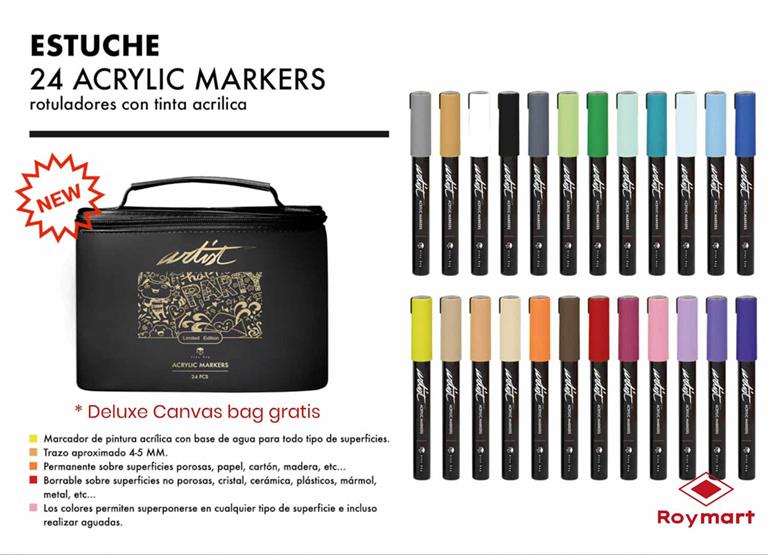 ESTUCHE ACRILICOS GAMA ARTIST,ORGANIZADOR 24 COL