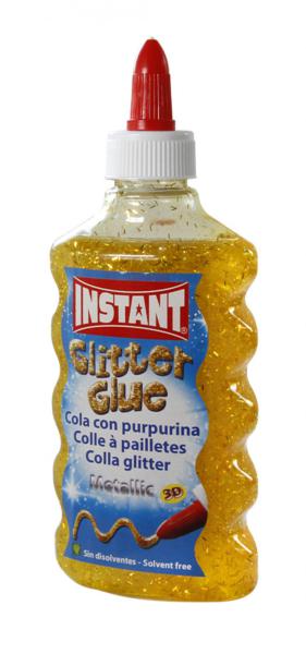 INSTANT COLA GLITTER GLUE METALLIC 180ml. - 6 colores