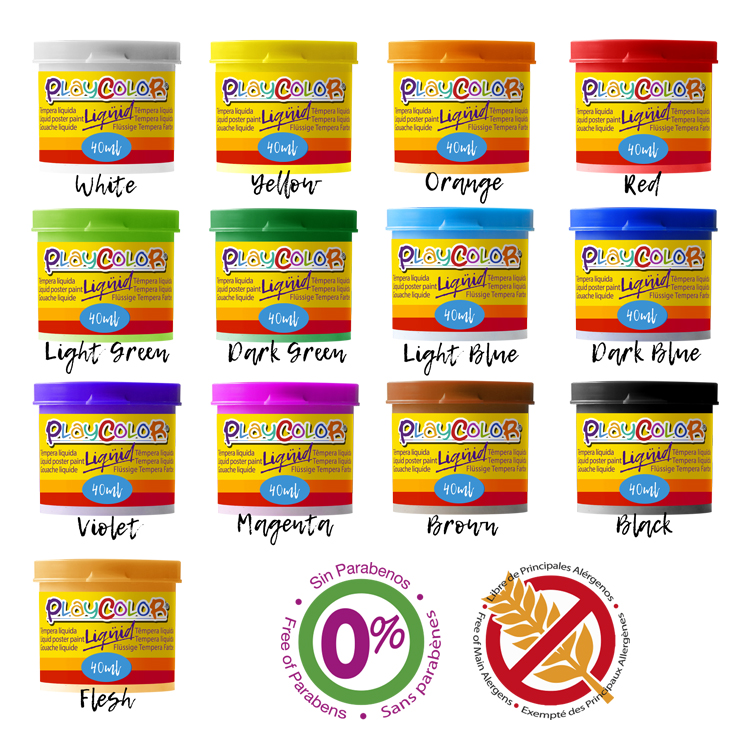 Témpera líquida 40 ml  Monocolor PLAYCOLOR NARANJA