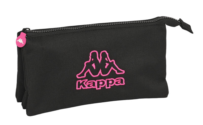 PORTATODO TRIPLE KAPPA "BLACK AND PINK" 22X12X3 SAFTA 812305744