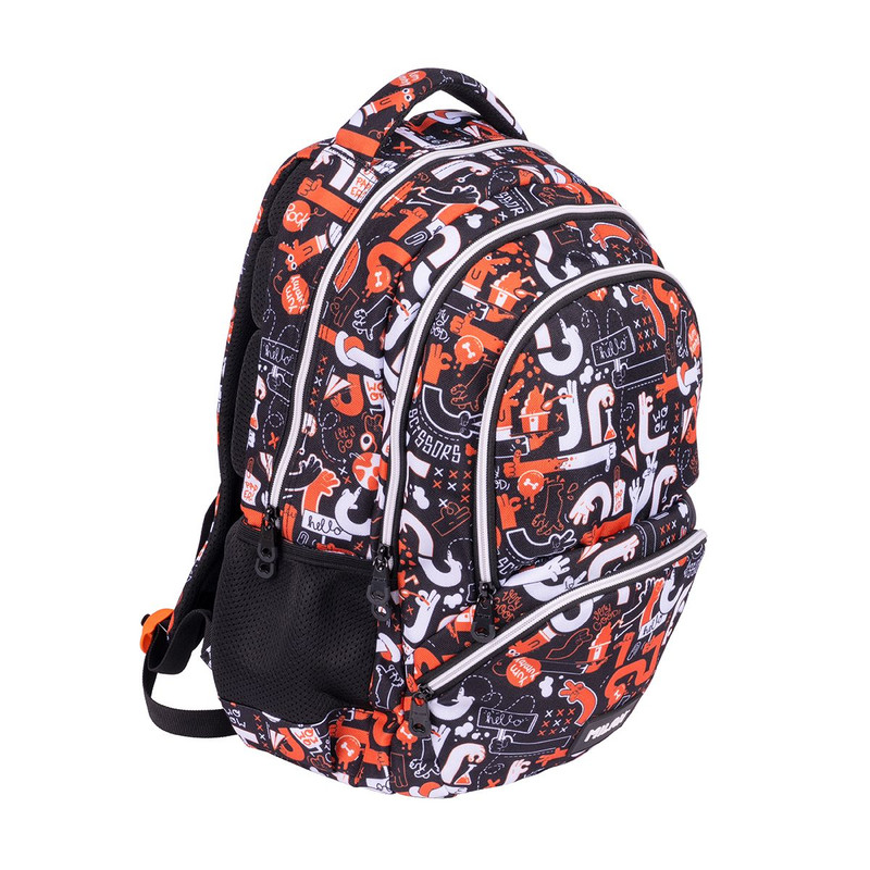 Mochila escolar 4 cremalleras (25 L) serie especial Fingers 46x30x4cm