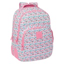 MOCHILA DOBLE ADAPT.CARRO RECICLADO MOOS "FLORES"