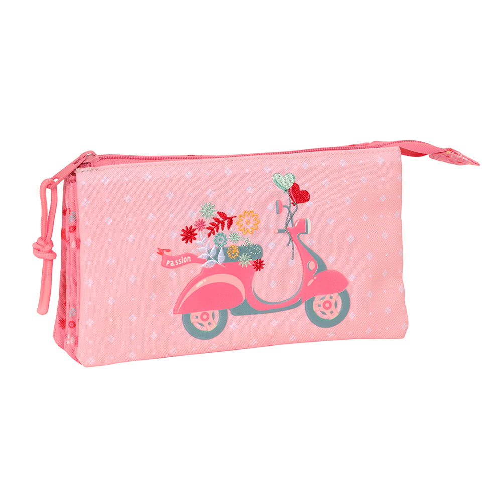 PORTATODO TRIPLE RECICLADO MOOS "PASSION" 22x12x3cm