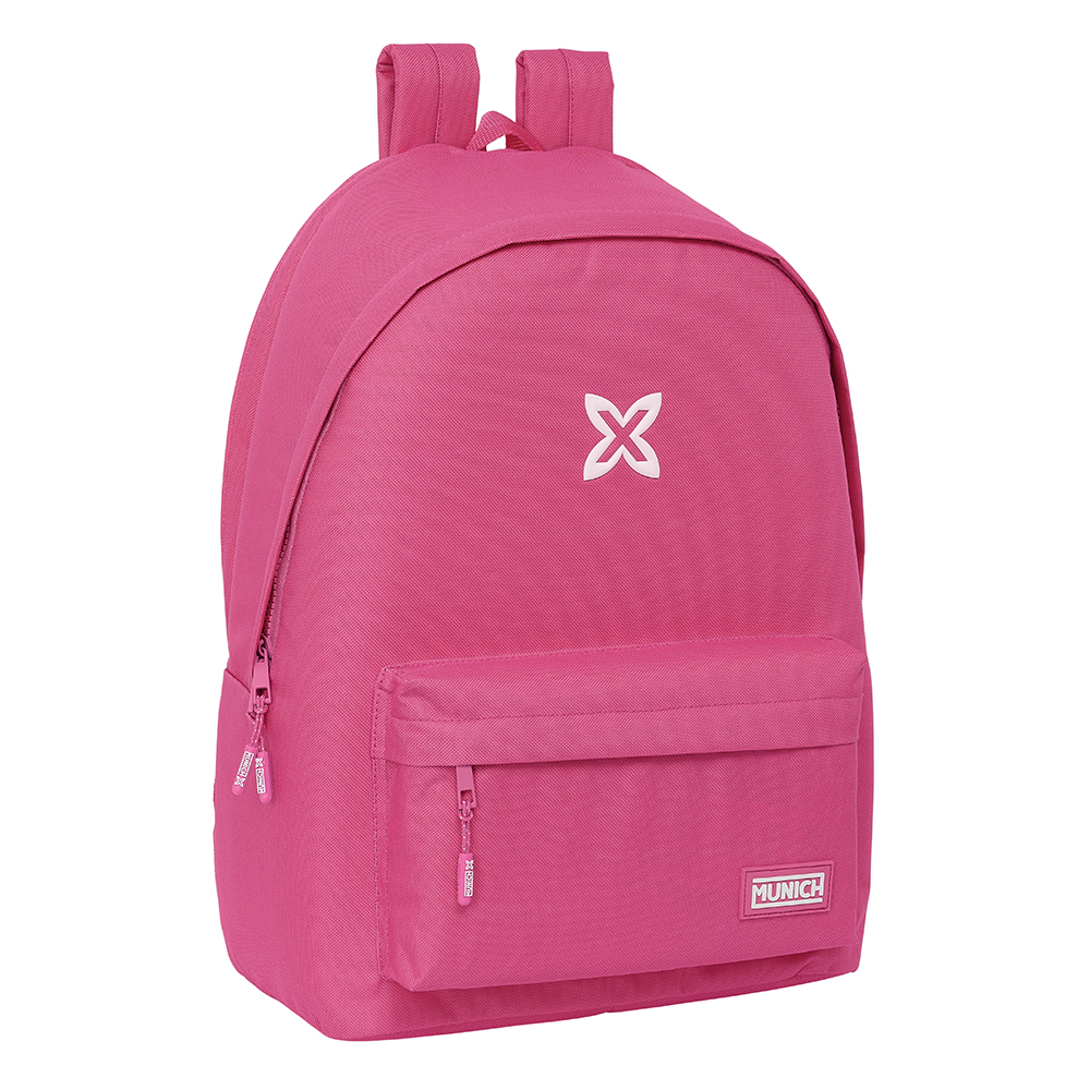 MOCHILA DOBLE PARA PORTATIL 15,6"+USB MUNICH BASICOS "FUCSIA"