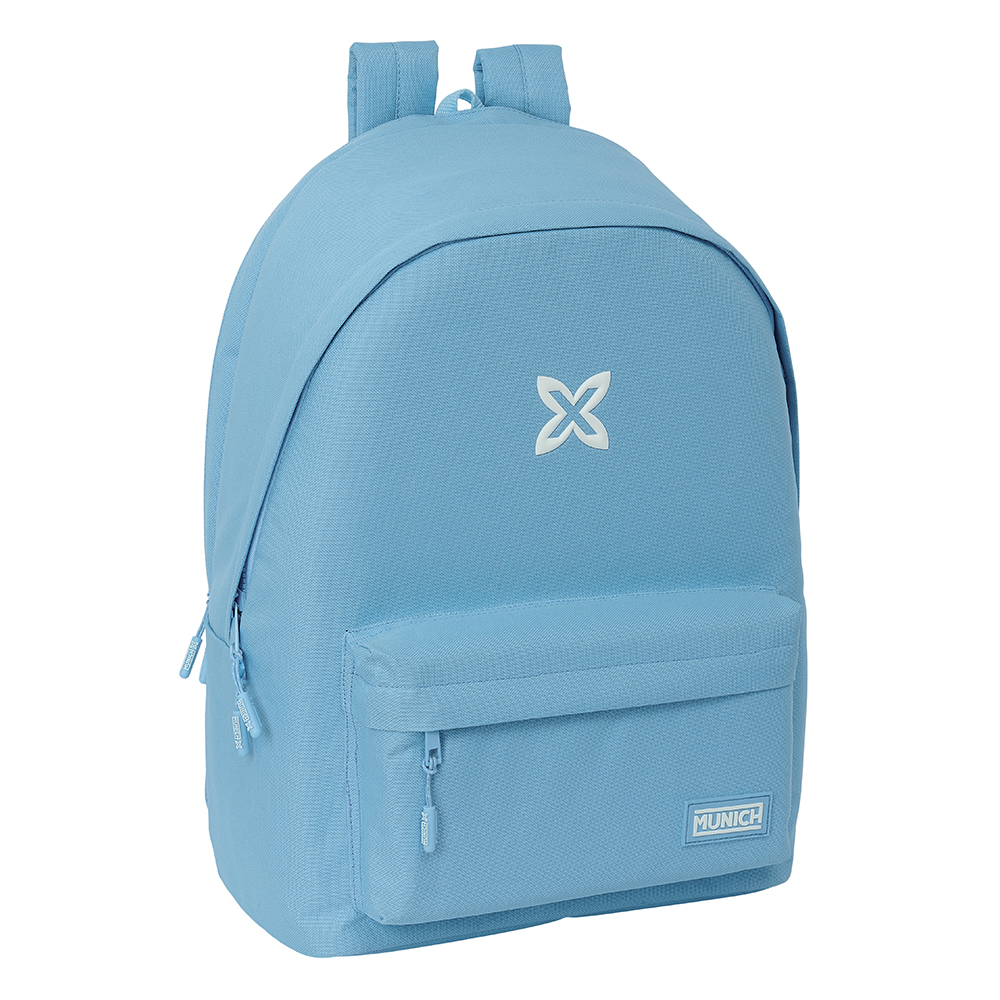 MOCHILA DOBLE PARA PORTATIL 15,6"+USB MUNICH BASICOS "AZUL" 31x44x3cm