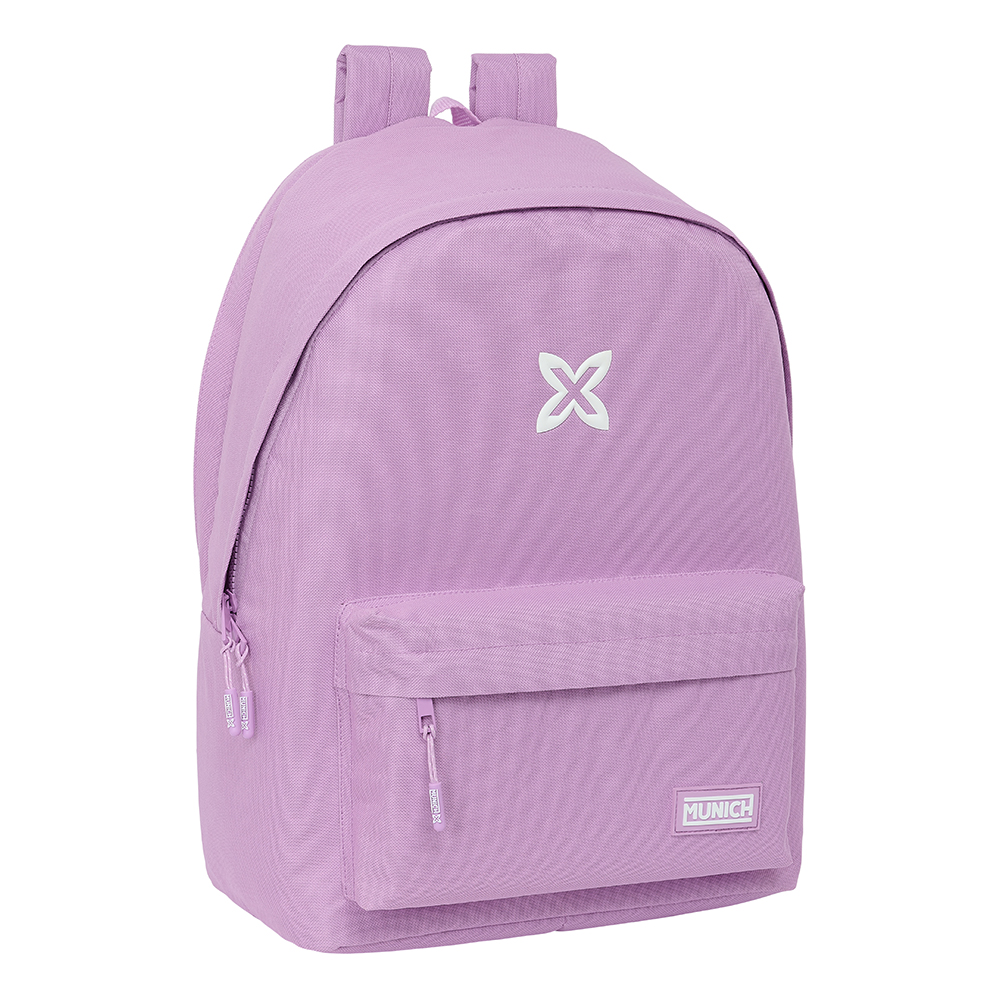 MOCHILA DOBLE PARA PORTATIL 15,6"+USB MUNICH BASICOS "LILA" 31x44x3cm