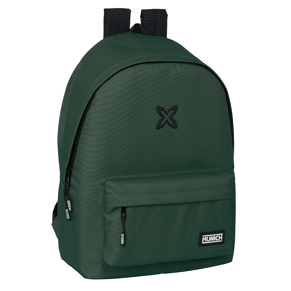 MOCHILA DOBLE PARA PORTATIL 15,6"+USB MUNICH BASICOS "VERDE" 31x44x3cm